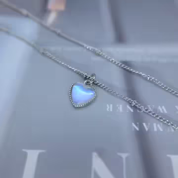 925銀飾×月光麻邊愛心×鎖骨項鍊