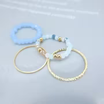 繽紛彩珠×四套件戒指組×共三色