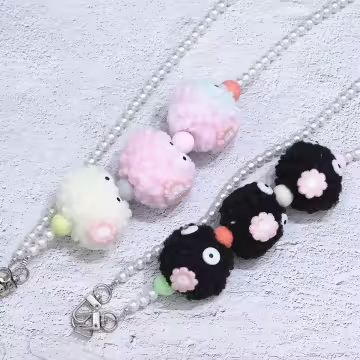 黑色煤炭球×手機斜背雙勾掛繩