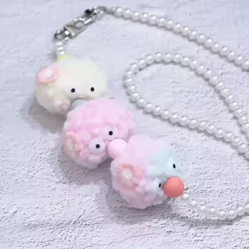 彩色煤炭球×手機斜背雙勾掛繩