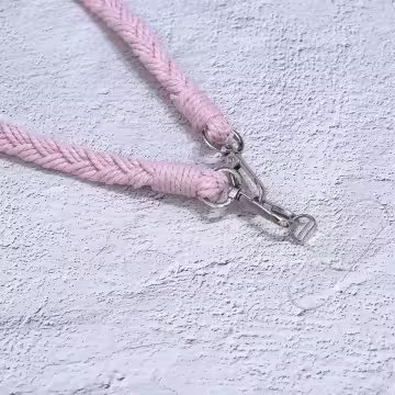 單色結辮編織×手機斜背雙勾掛繩×粉紅