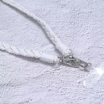 單色結辮編織×手機斜背雙勾掛繩×白色
