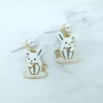 杯緣小灰兔×吊墜耳環