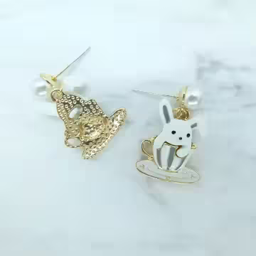 杯緣小灰兔×吊墜耳環