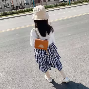 兒童皮革卡通熊×後背包×淺棕