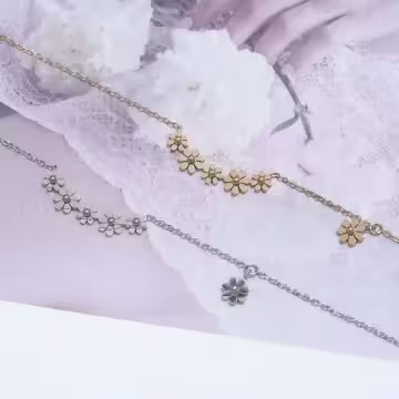 316鋼飾×雛菊花環×鎖骨項鍊×銀色