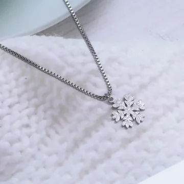 316鋼飾×雪花片×鎖骨項鍊×銀色.avif