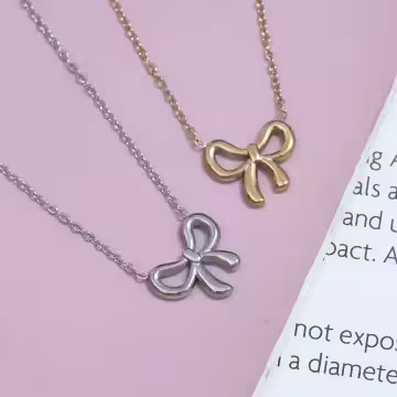 316鋼飾×蝴蝶結×鎖骨項鍊×金色