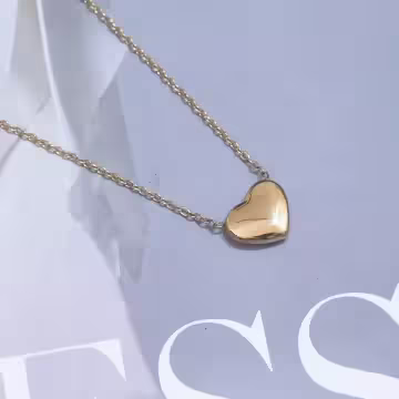 316鋼飾×愛心×鎖骨項鍊×金色