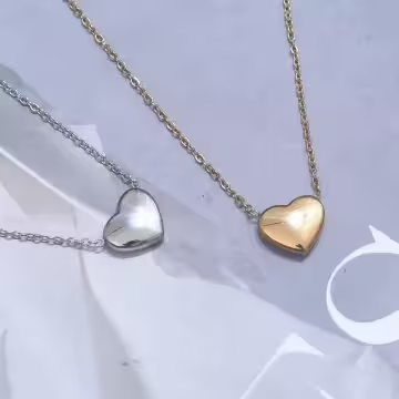 316鋼飾×愛心×鎖骨項鍊×金色