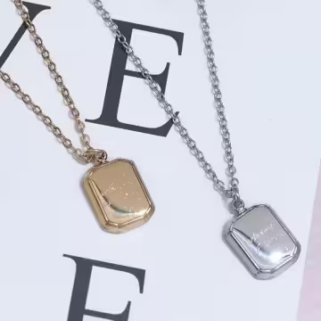 316鋼飾×字母吊牌×鎖骨項鍊×金色