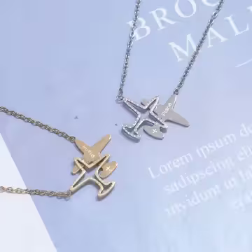 316鋼飾×小飛機×鎖骨項鍊×金色