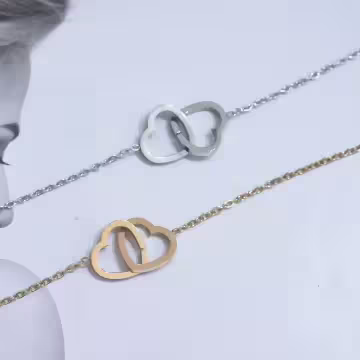 316鋼飾×心心相印×鎖骨項鍊×銀色