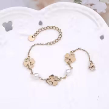316鋼飾×幸運四葉草×手鍊×金色