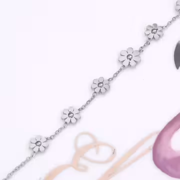 316鋼飾×小雛菊×手鍊×銀色