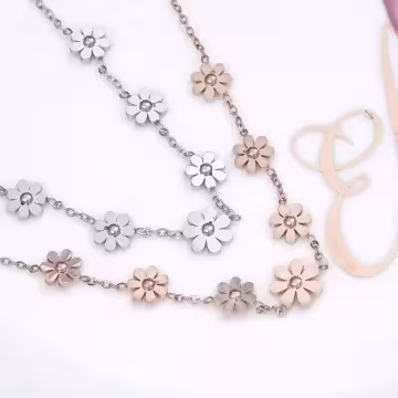 316鋼飾×小雛菊×手鍊×銀色