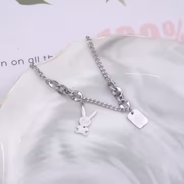 316鋼飾×兔子吊牌×手鍊×銀色