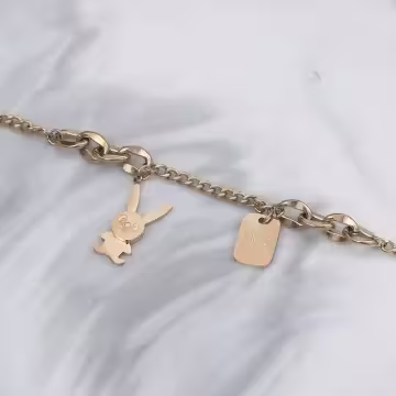 316鋼飾×兔子吊牌×手鍊×金色