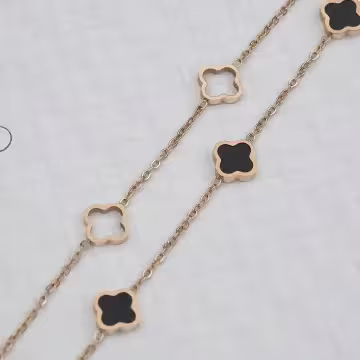 316鋼飾×雙層幸運四葉草×手鍊×金色