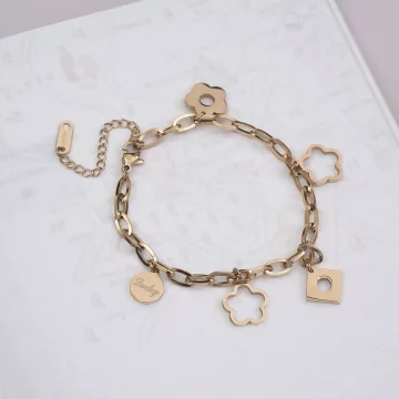 316鋼飾×小花朵 ×手鍊×金色.avif