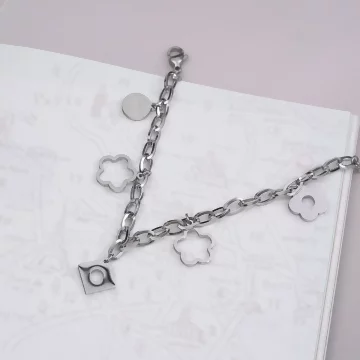 316鋼飾×小花朵 ×手鍊×銀色.avif