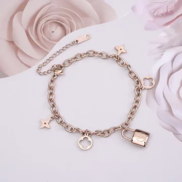 316鋼飾×心鎖印花 ×手鍊×玫瑰金.avif