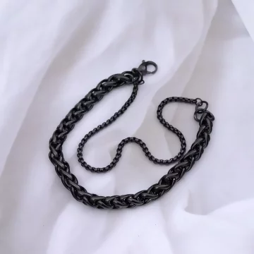 316鋼飾×龍骨雙鍊 ×中性手鍊×黑色.avif