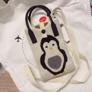 灰企鵝×針織×斜背包