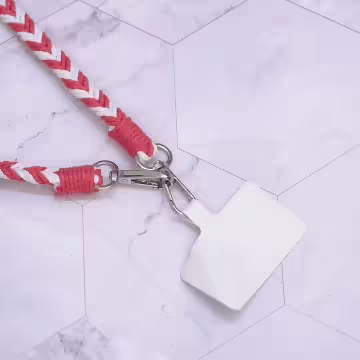 拼色麻花辮子×手機斜背雙勾掛繩×紅色