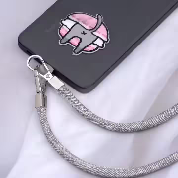 牛仔布繩×手機斜背雙勾掛繩×淺灰