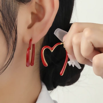 安可拉復古紅心×蚊香盤U型耳夾.avif