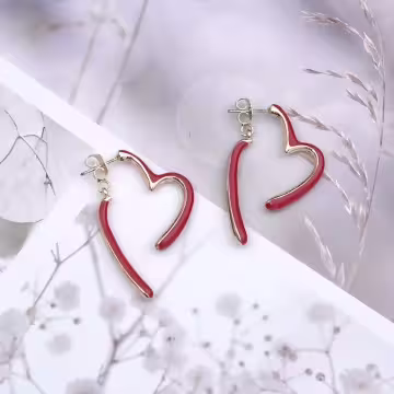 安可拉復古紅心×蚊香盤U型耳夾