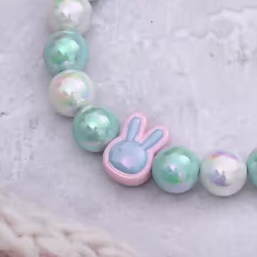 藍色兔兔小花愛心吊牌×手機腕帶掛繩