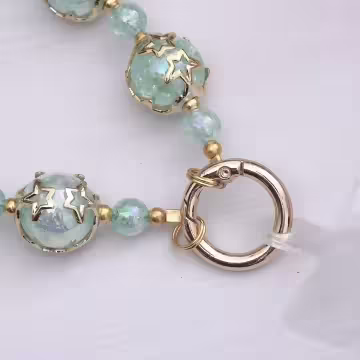 爆裂星彩珠×手機腕帶掛繩×藍色