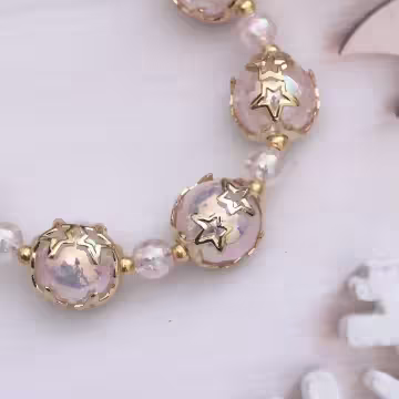 爆裂星彩珠×手機腕帶掛繩×粉紅