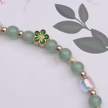 碧綠蝴蝶小花朵×手機腕帶掛繩