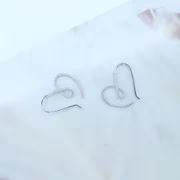 愛心線條麻花捲×耳勾