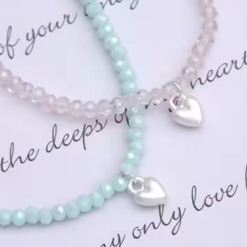 愛心小串珠珠×鎖骨項鍊×粉紅