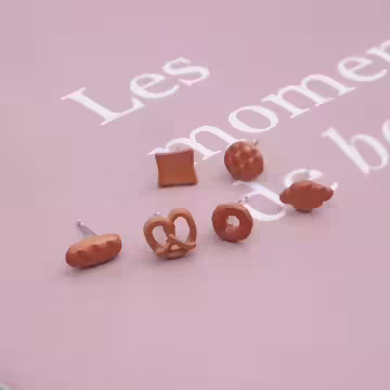 焦糖麵包×單邊六套件耳環組