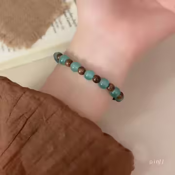 琉璃木珠×固定式串珠手鍊