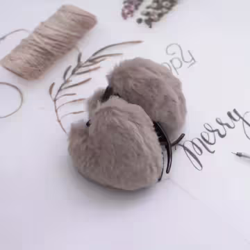 雙面愛心絨毛×抓夾×共二色