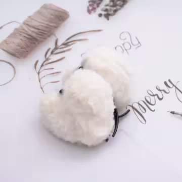 雙面愛心絨毛×抓夾×共二色