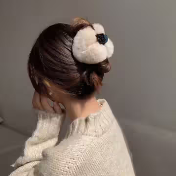 雙面愛心絨毛×抓夾×共二色