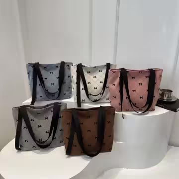 甜美蝴蝶結燈芯絨×肩背包×咖啡