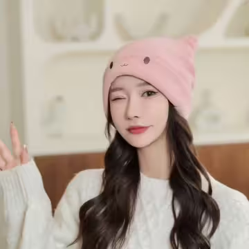 可愛喵喵×毛帽×粉紅