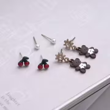 櫻桃小熊×三套件耳環組