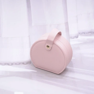 半月形皮革×小手提飾品盒×粉紅.avif