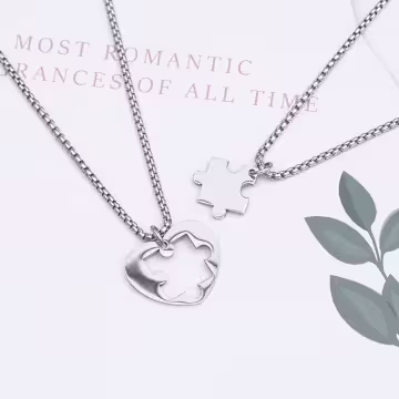 316鋼飾×愛的拼圖×姐妹閨蜜情侶項鍊組