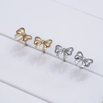 316鋼飾×甜美蝴蝶結×耳釘×共二色.avif