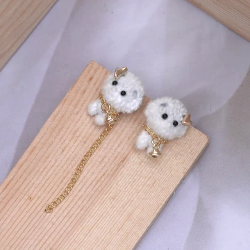 貴賓狗絨毛×吊墜耳環×共二色.avif